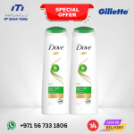 Dove Hair Fall Rescue Shampoo 400ml x2 – Nourishing Care for 98% Less Hair Fall