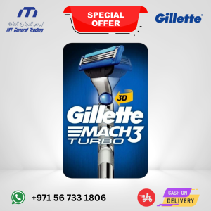 Gillette Mach3 Turbo Men’s Razor + 1 Blade Refill – 3D Motion – UAE Edition