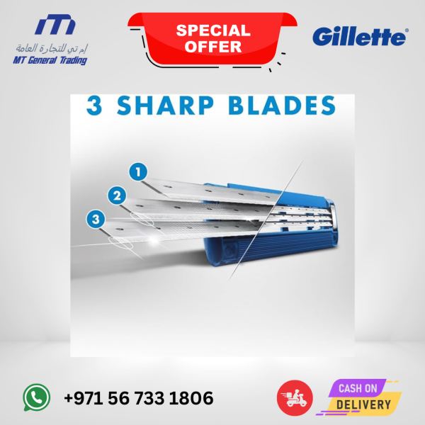 Gillette Mach3 Turbo Refillable Razor for Men – 2 Blade Refills – UAE