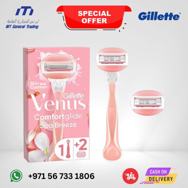 Gillette Venus Comfortglide Spa Breeze Razor + 2 Blades | UAE