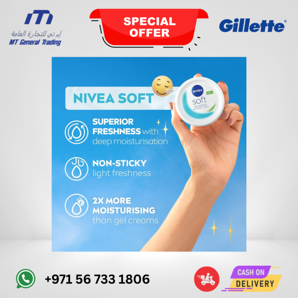 NIVEA Soft Moisturising Cream with Vitamin E & Jojoba Oil – 50ml Jar for Face, Body & Hands