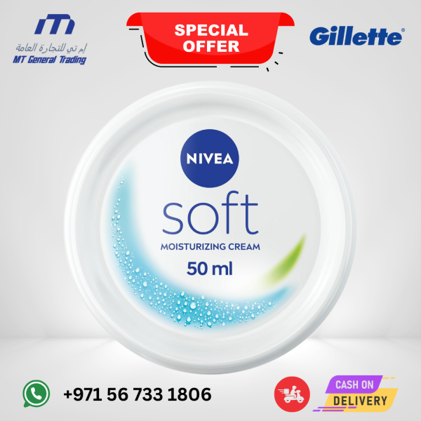 NIVEA Soft Moisturising Cream with Vitamin E & Jojoba Oil – 50ml Jar for Face, Body & Hands